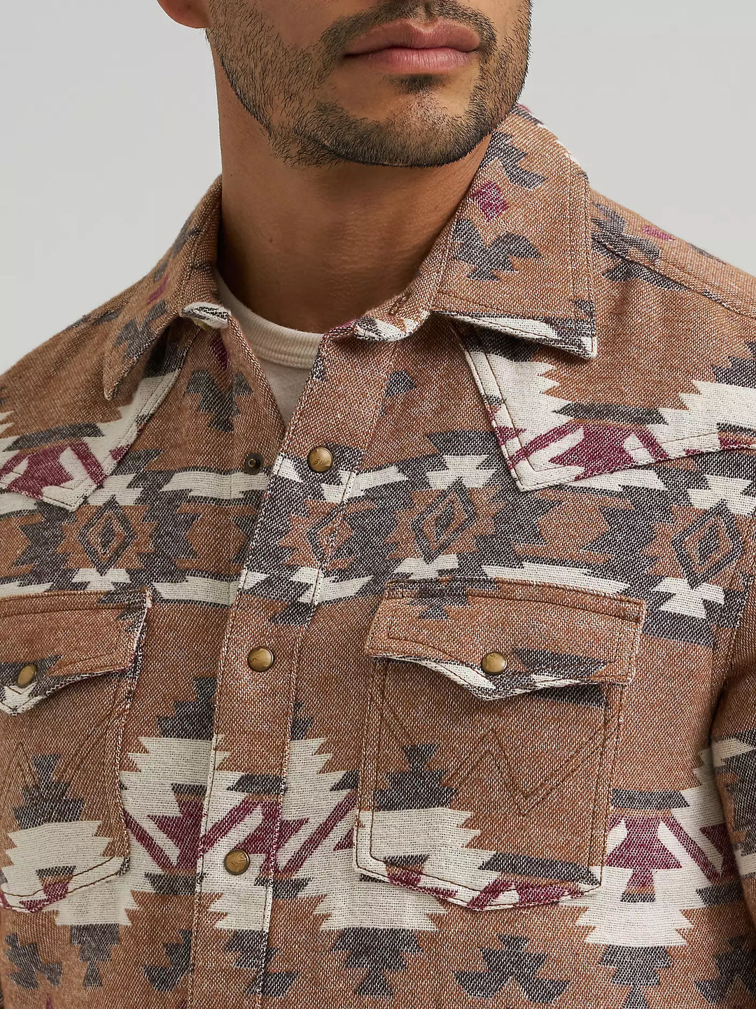 Men's Wrangler Retro® Premium Western Snap Jacquard Shirt - 112381532
