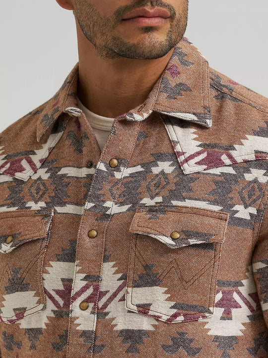 Men's Wrangler Retro® Premium Western Snap Jacquard Shirt - 112381532
