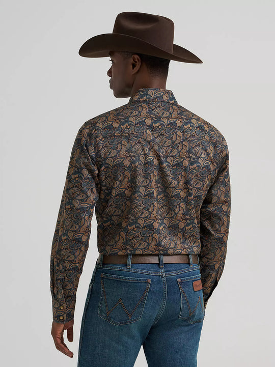 Men's Wrangler Retro® Premium Long Sleeve Western Snap Printed Shirt - 112381534