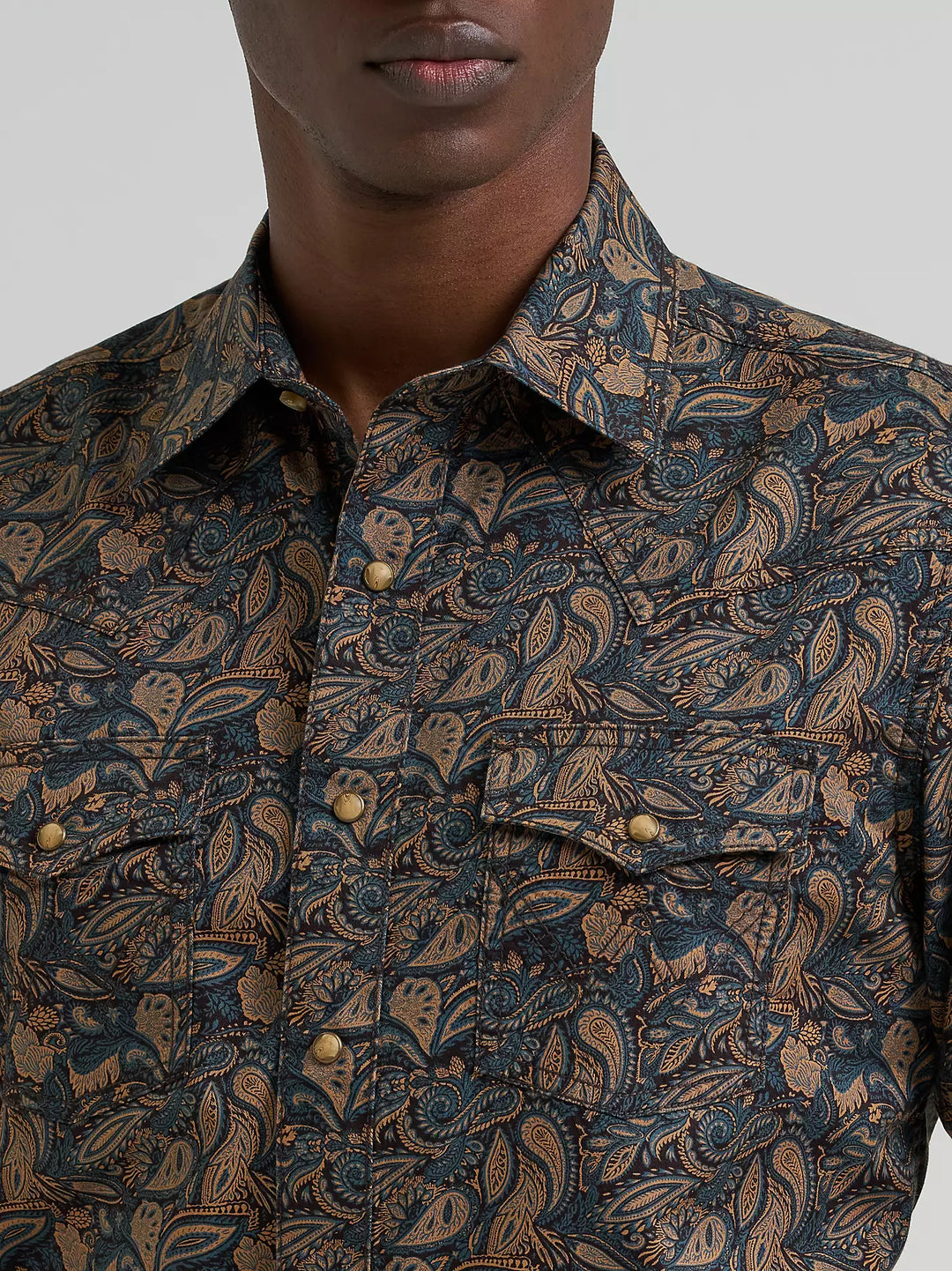 Men's Wrangler Retro® Premium Long Sleeve Western Snap Printed Shirt - 112381534