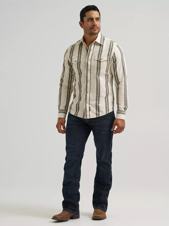 Men's Wrangler Retro® Premium Stripe Western Snap Shirt - 112381538