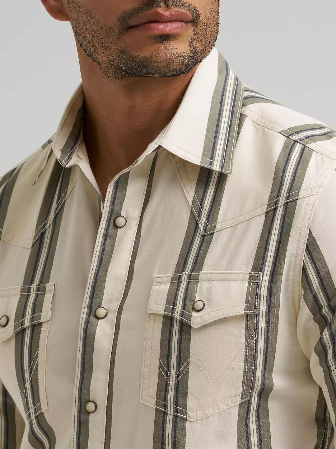 Men's Wrangler Retro® Premium Stripe Western Snap Shirt - 112381538