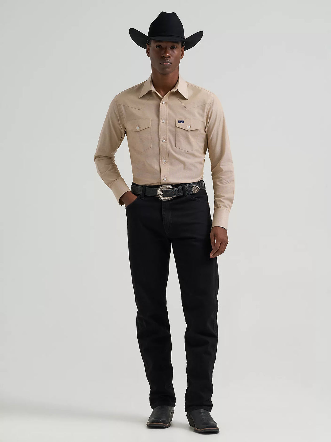 Men's Wrangler Cowboy Cut® Long Sleeve Western Snap Chambray Work Shirt - 112381688