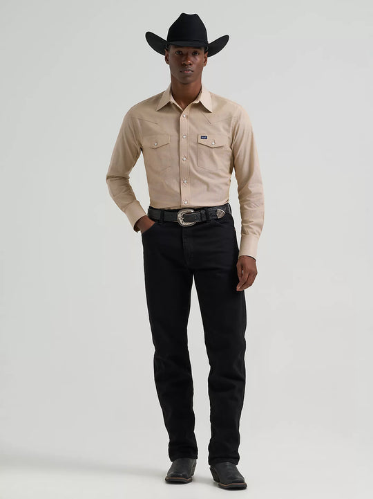 Men's Wrangler Cowboy Cut® Long Sleeve Western Snap Chambray Work Shirt - 112381688