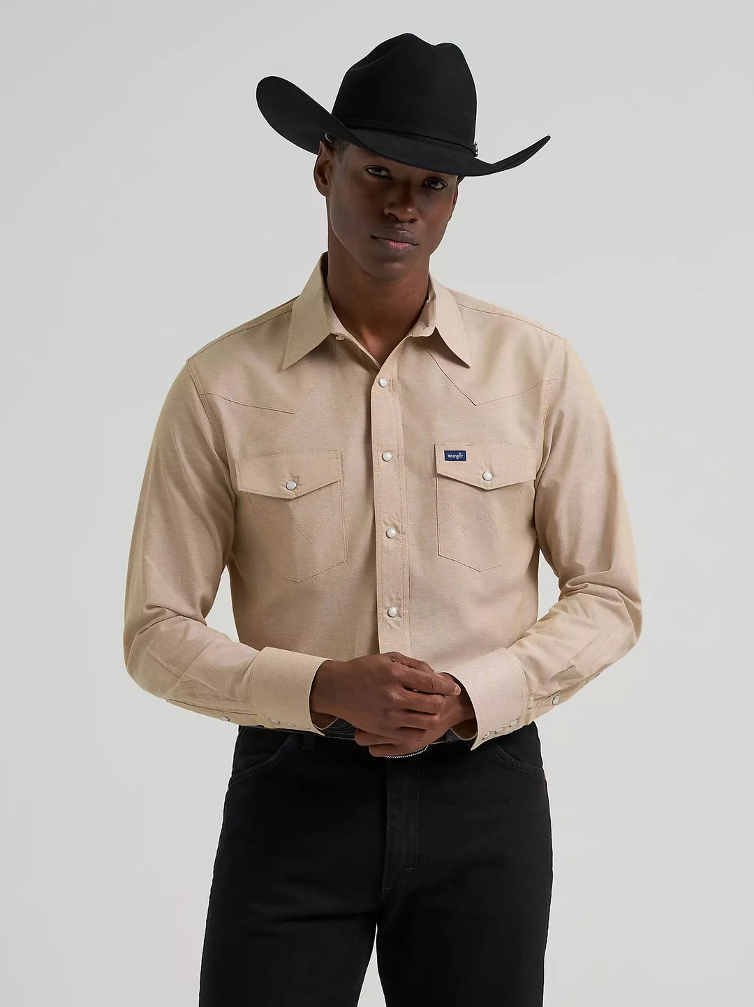 Men's Wrangler Cowboy Cut® Long Sleeve Western Snap Chambray Work Shirt - 112381688