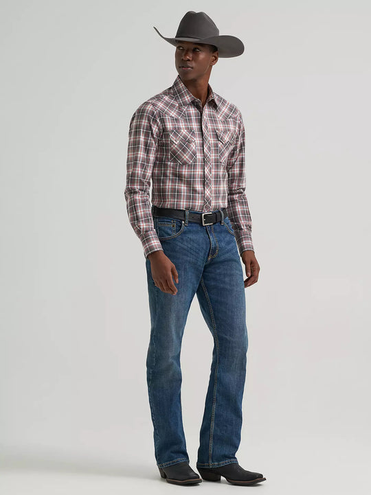 Men's Wrangler Retro® Long Sleeve Sawtooth Snap Pocket Western Shirt - 112381876