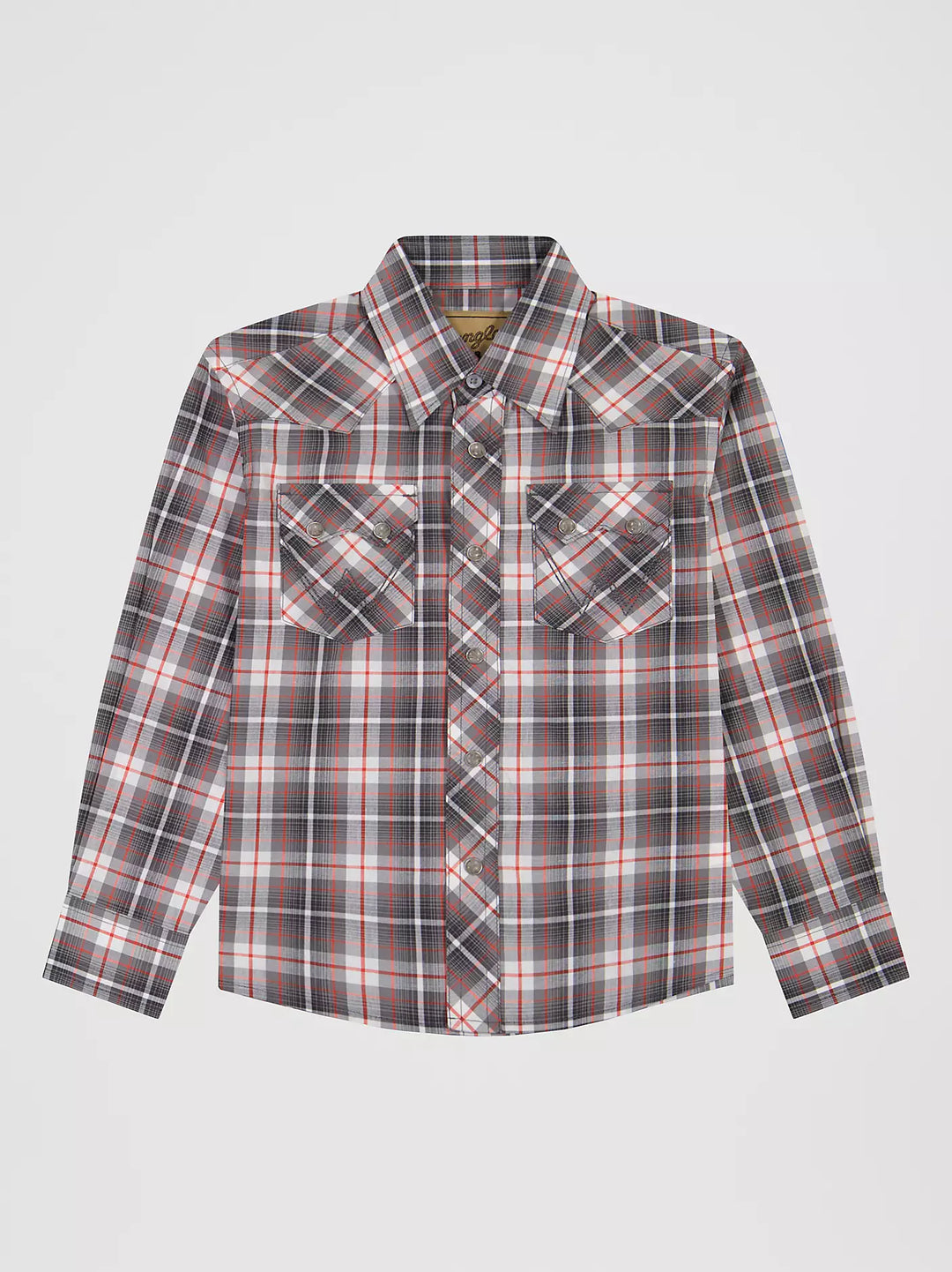 Boy's Wrangler Retro® Western Snap Plaid Shirt with Front Sawtooth Pockets - 112381883