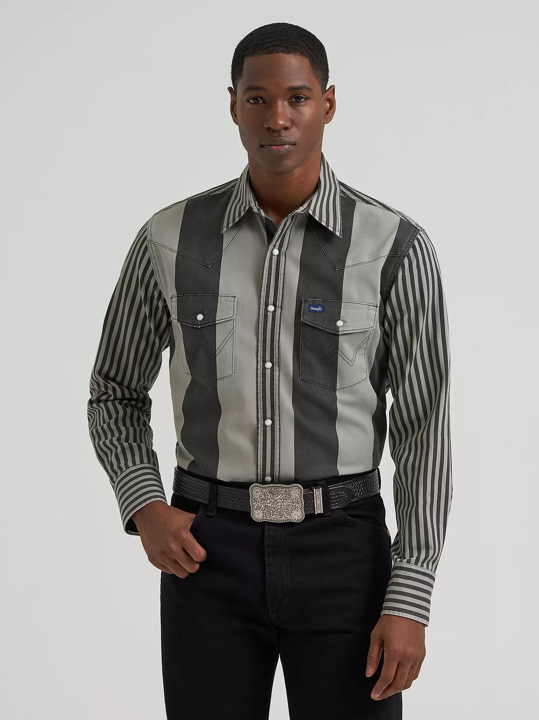 Men's Wrangler Vintage-Inspired Brushpopper Western Snap Workshirt - 112381996