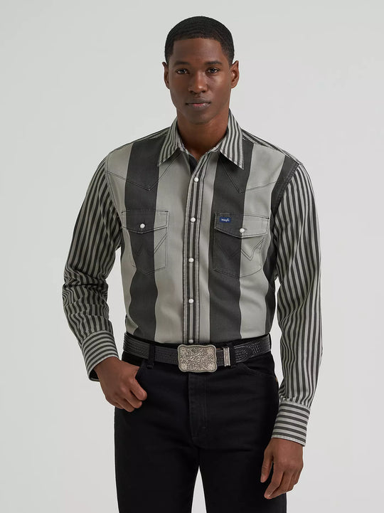 Men's Wrangler Vintage-Inspired Brushpopper Western Snap Workshirt - 112381996