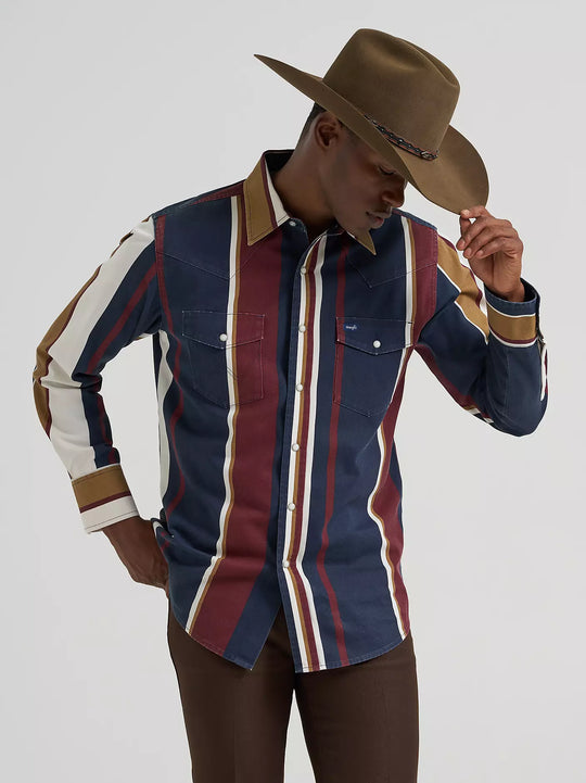 Men's Wrangler Vintage-Inspired Brushpopper Western Snap Workshirt - 112381998