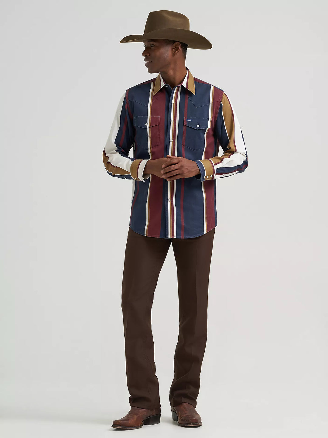 Men's Wrangler Vintage-Inspired Brushpopper Western Snap Workshirt - 112381998