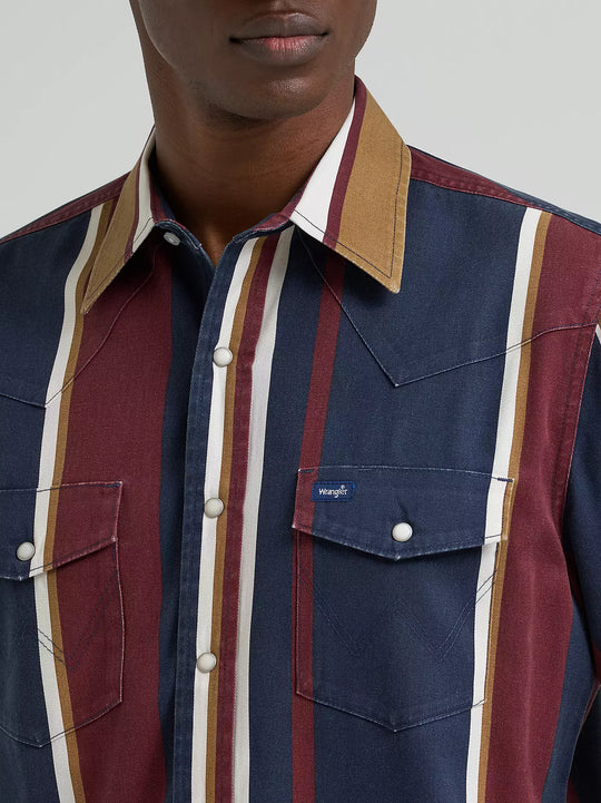 Men's Wrangler Vintage-Inspired Brushpopper Western Snap Workshirt - 112381998