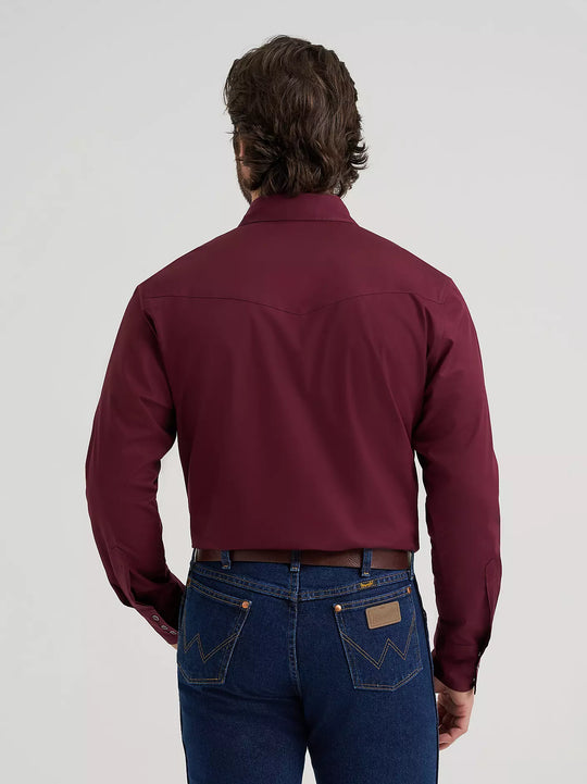 Men's Wrangler® Long Sleeve Solid Broadcloth Western Snap Shirt - 112382003