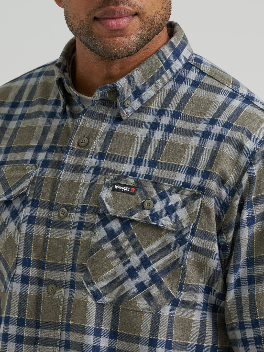 Men's Wrangler® RIGGS Workwear® Flannel Foreman Plaid Work Shirt - 112382554