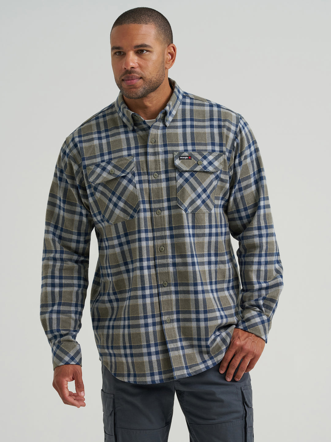 Men's Wrangler® RIGGS Workwear® Flannel Foreman Plaid Work Shirt - 112382554