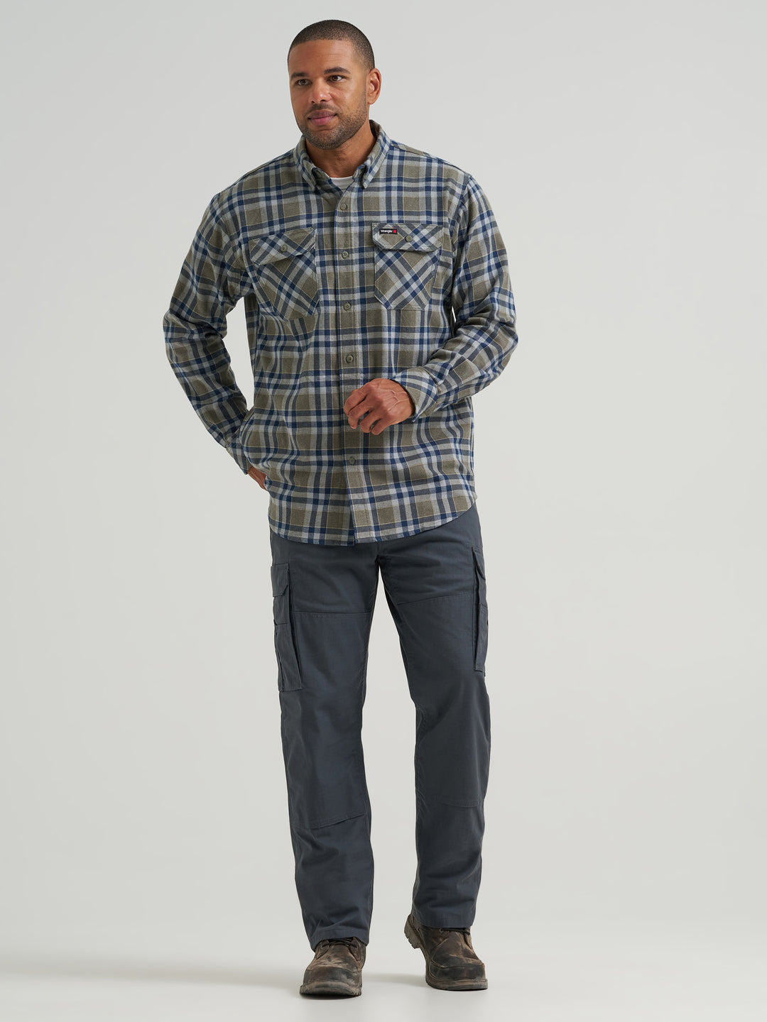 Men's Wrangler® RIGGS Workwear® Flannel Foreman Plaid Work Shirt - 112382554