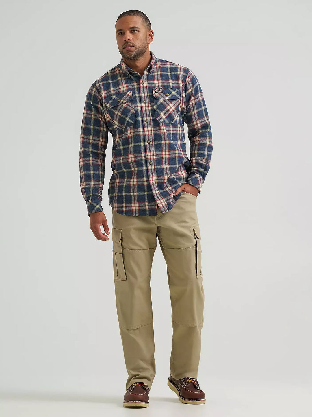 Men's Wrangler RIGGS Workwear® Flannel Foreman Plaid Work Shirt - 112382648