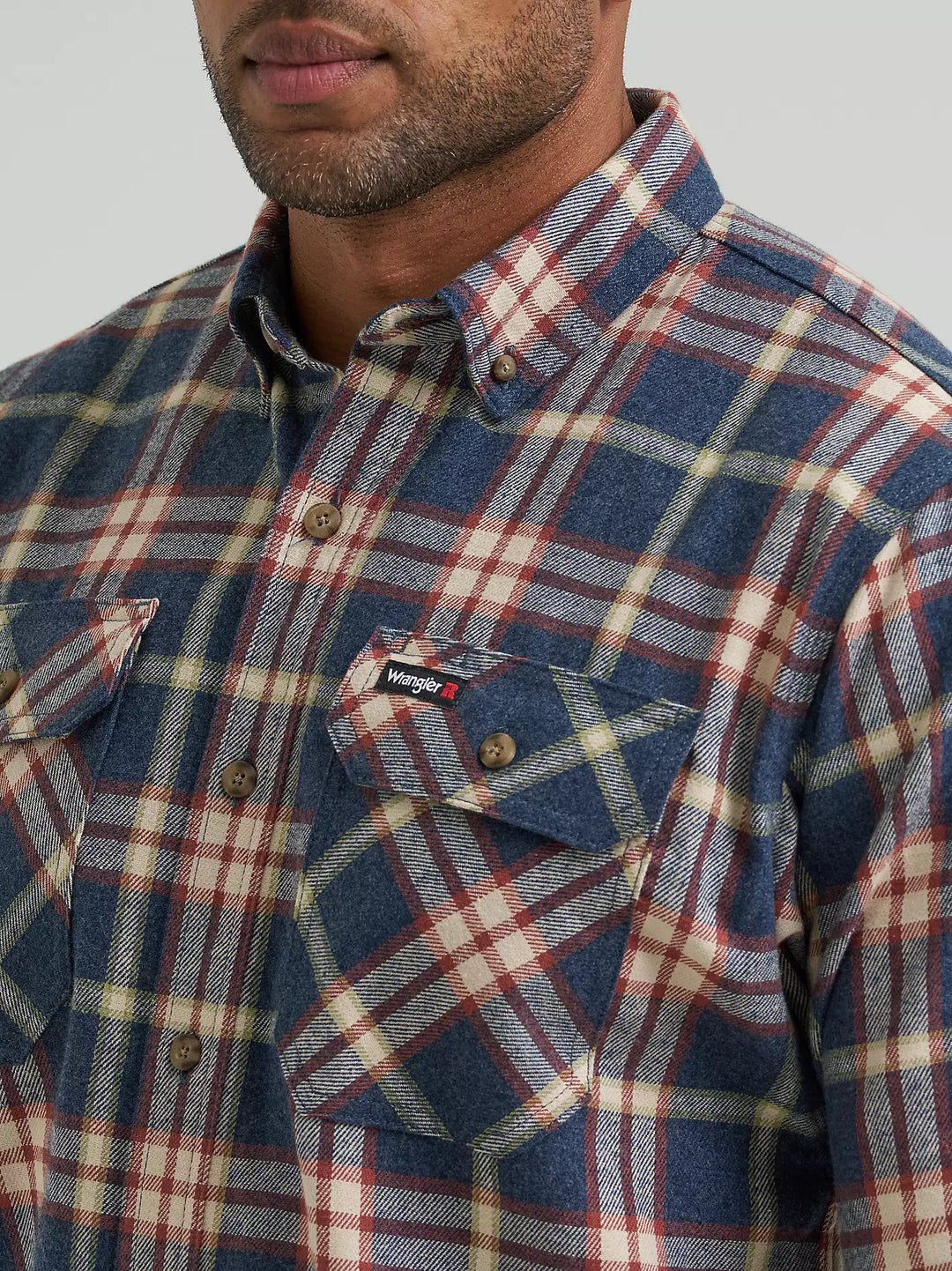 Men's Wrangler RIGGS Workwear® Flannel Foreman Plaid Work Shirt - 112382648
