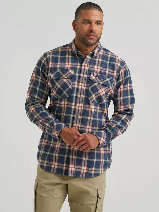 Men's Wrangler RIGGS Workwear® Flannel Foreman Plaid Work Shirt - 112382648
