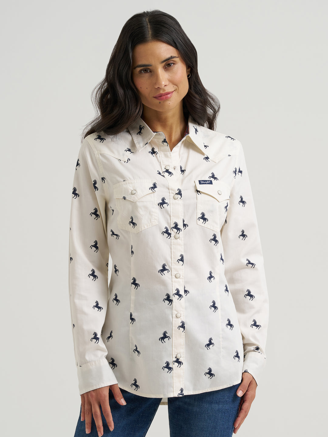 Ladies Wrangler Western Dress Snap Shirt - 112382742
