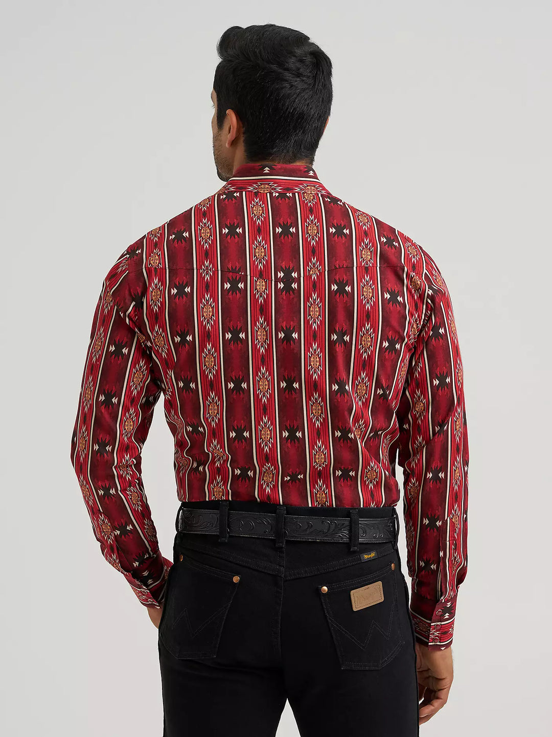 Men's Wrangler Checotah® Long Sleeve Western Snap Printed Shirt - 112384296