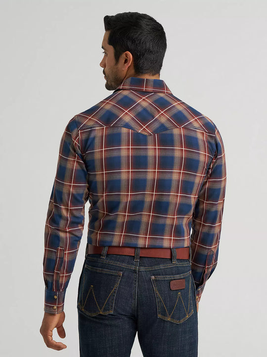 Men's Wrangler Retro® Premium Long Sleeve Western Snap Plaid Shirt - 112384764