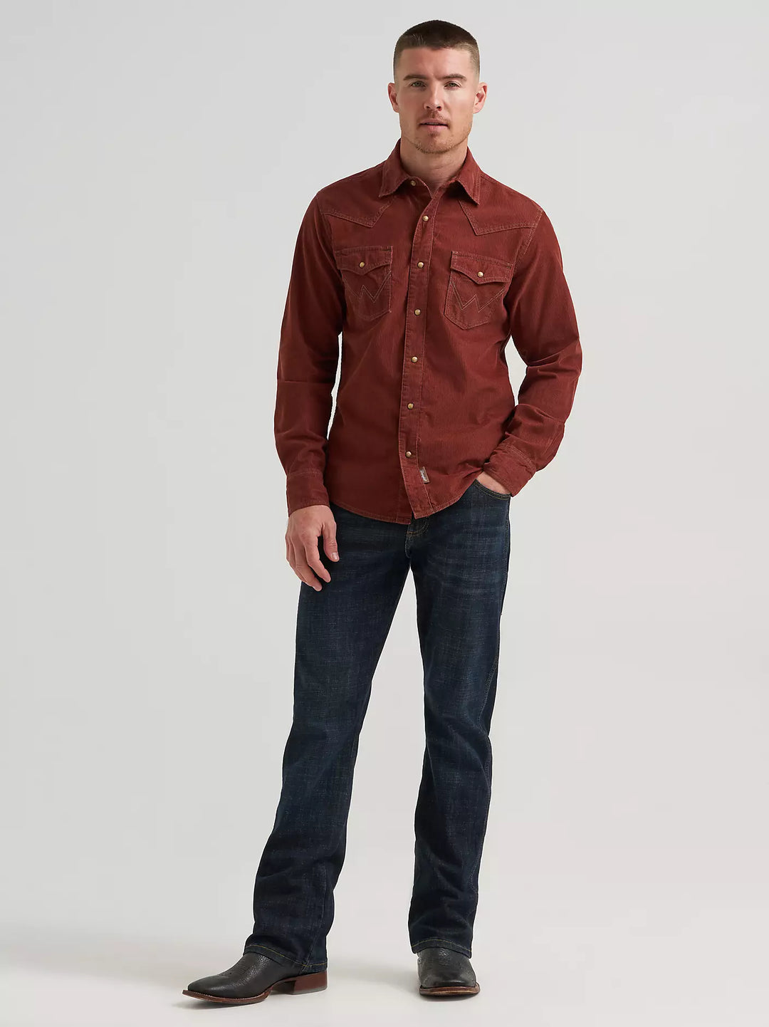 Men's Wrangler Retro® Premium Western Snap Corduroy Shirt - 112384767