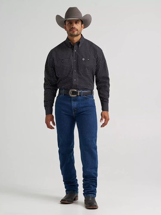 Men's Wrangler George Strait™ Long Sleeve Button Down Two Pocket Shirt - 112385356