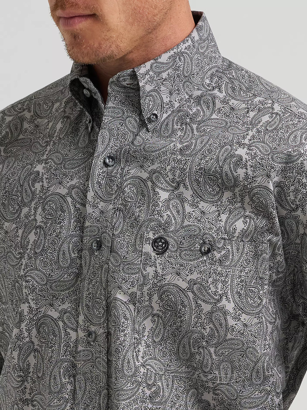 Men's Wrangler George Strait™ Long Sleeve Button Down One Pocket Shirt - 112385358
