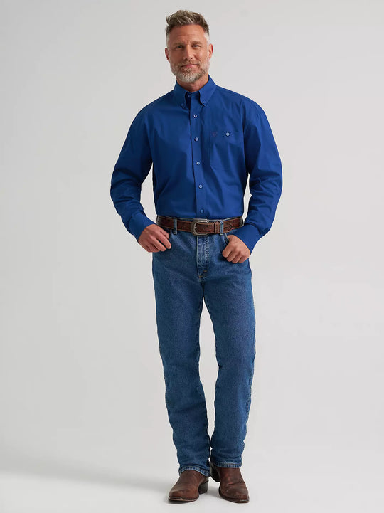 Men's Wrangler George Strait™ Solid One Pocket Button Down Shirt - 112385360