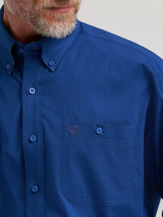 Men's Wrangler George Strait™ Solid One Pocket Button Down Shirt - 112385360