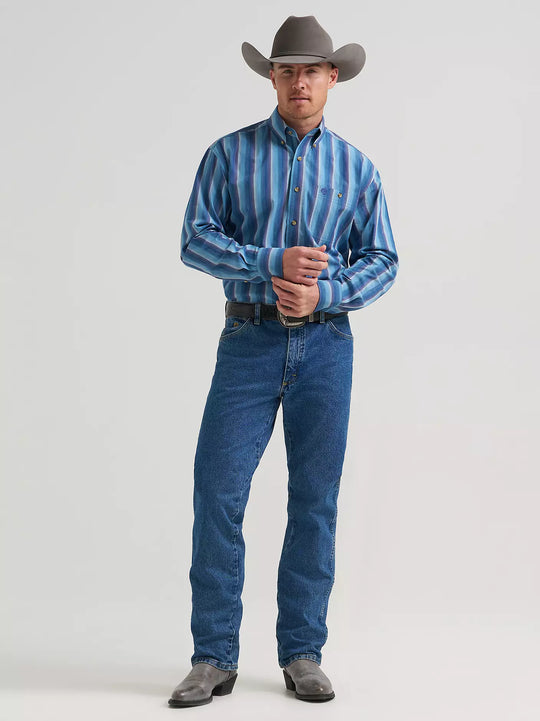 Men's Wrangler George Strait™ Long Sleeve Button Down One Pocket Shirt - 112385362