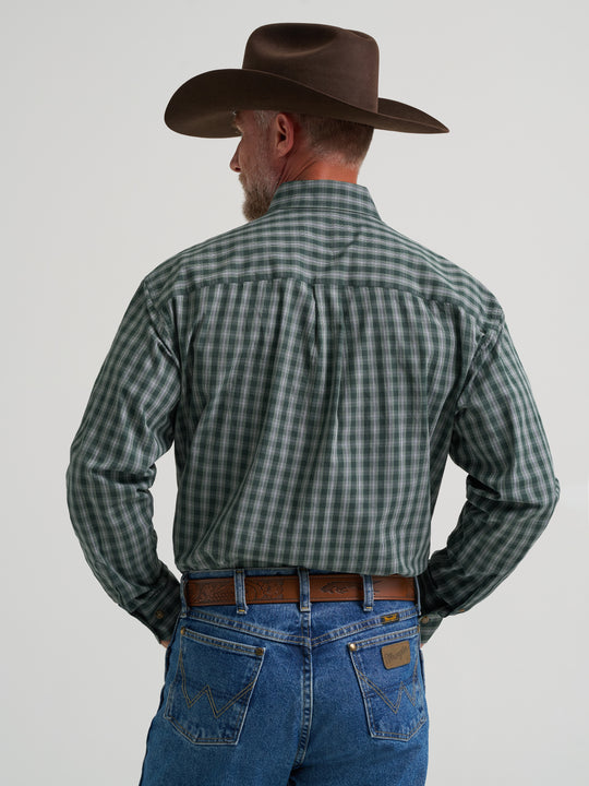 Wrangler George Strait Long Sleeve Button Down One Pocket Shirt - 112385366