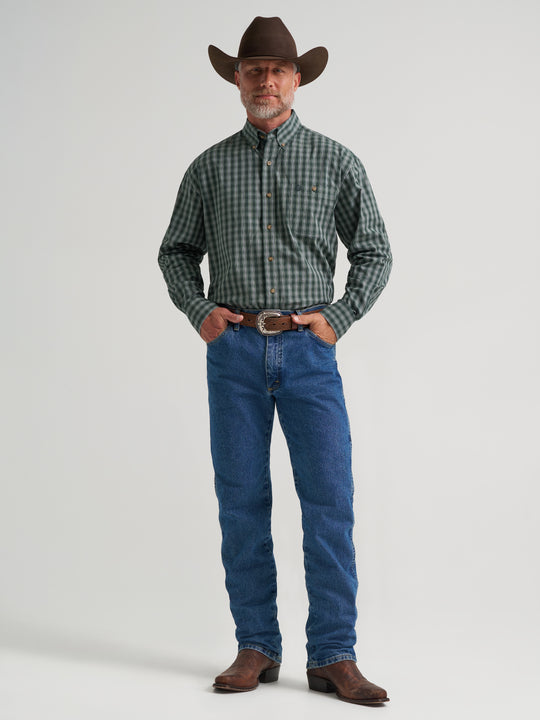 Wrangler George Strait Long Sleeve Button Down One Pocket Shirt - 112385366