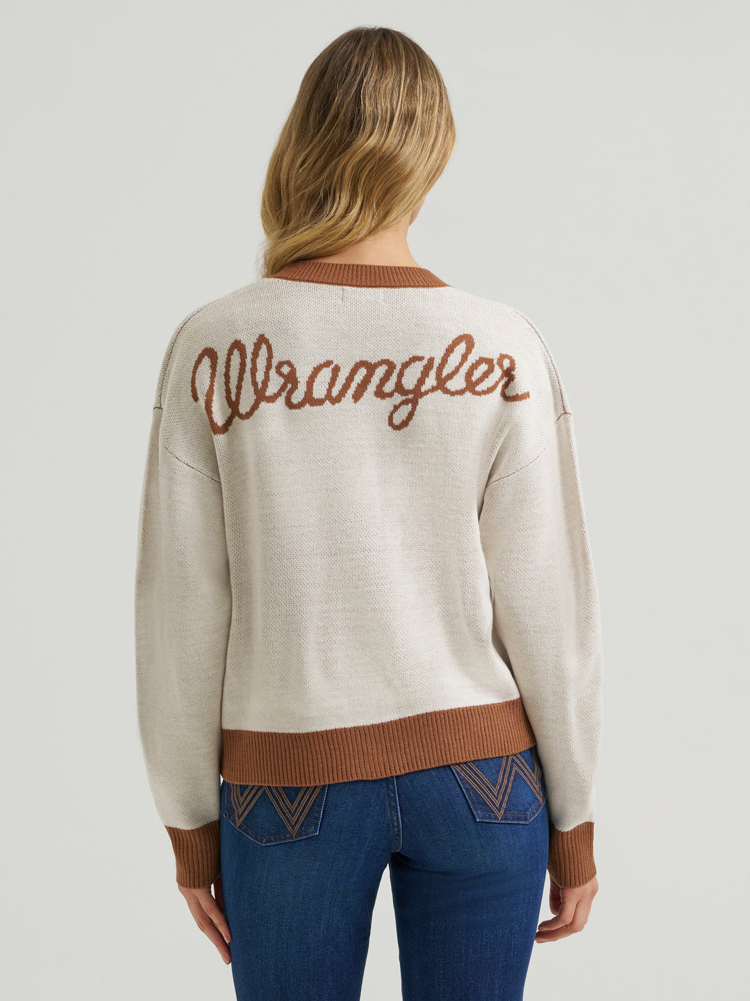Ladies Wrangler V-Neck Cardigan - 112385400