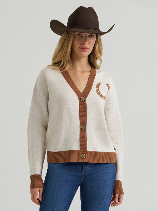 Ladies Wrangler V-Neck Cardigan - 112385400