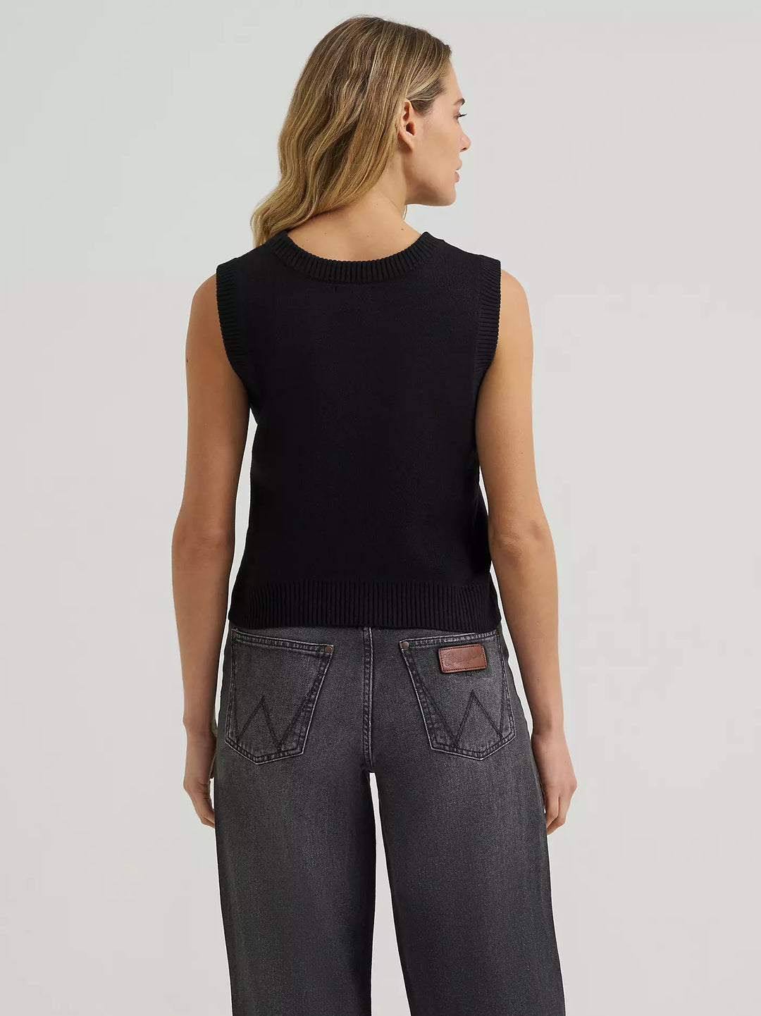 Ladies Wrangler Western Stitch Sweater Vest - 112385440