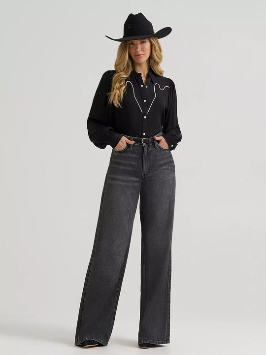 Ladies Wrangler Party Western Snap Shirt - 112385449