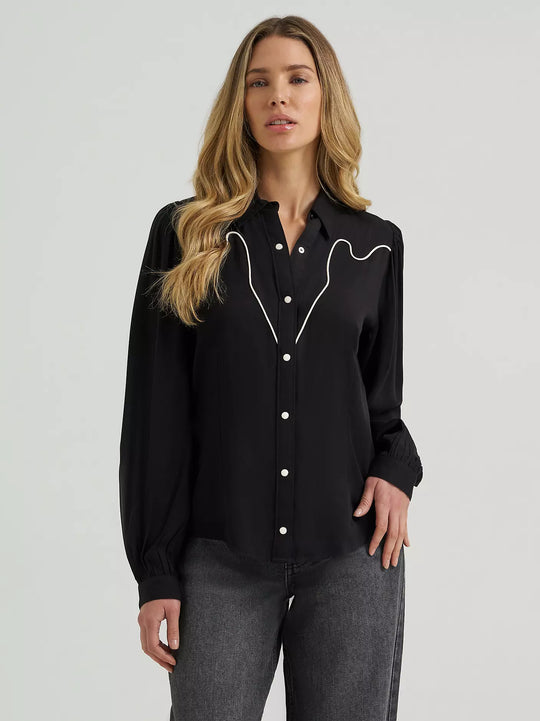 Ladies Wrangler Party Western Snap Shirt - 112385449