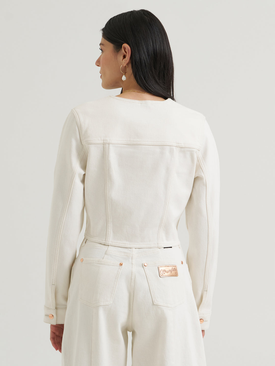 Ladies Lainey Wilson X Wrangler Pleated Tour Denim Top- 112385568