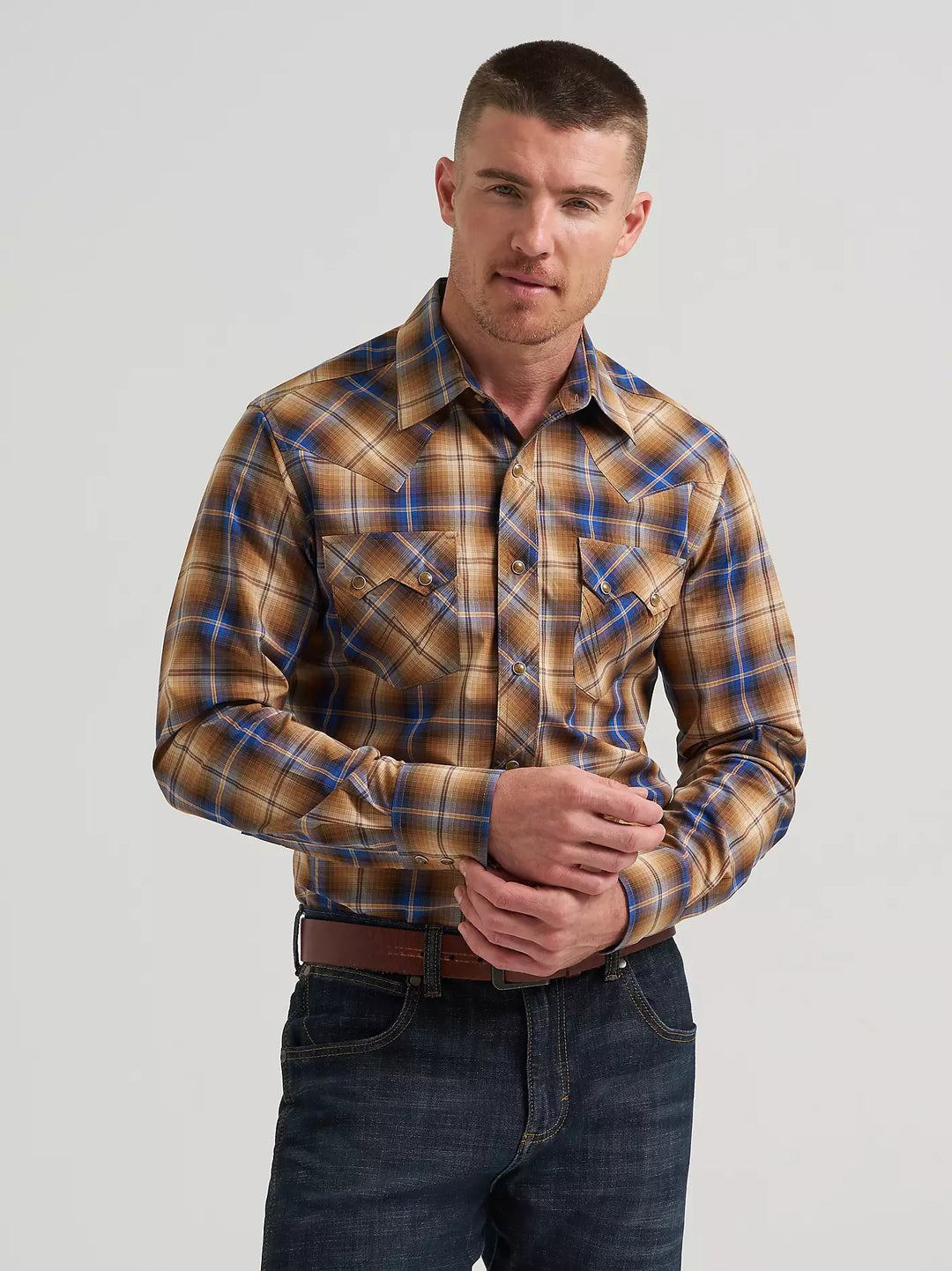 Men's Wrangler Retro® Long Sleeve Sawtooth Snap Pocket Western Shirt - 112385596
