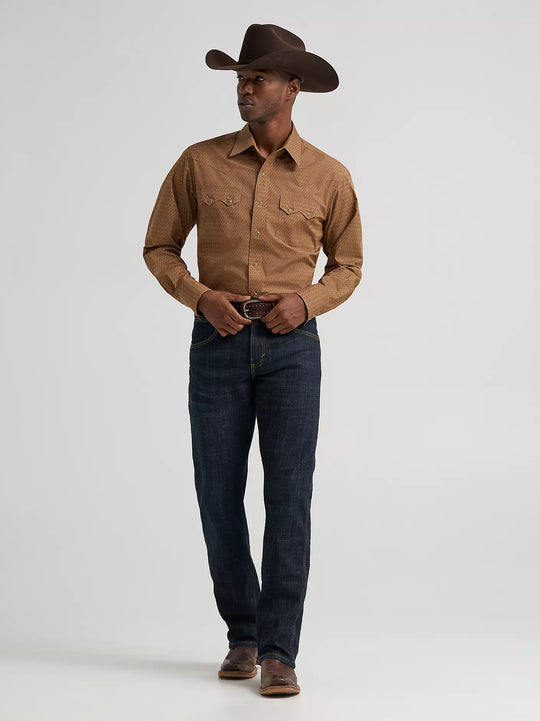 Men's Wrangler Retro® Long Sleeve Sawtooth Snap Pocket Western Shirt - 112385599