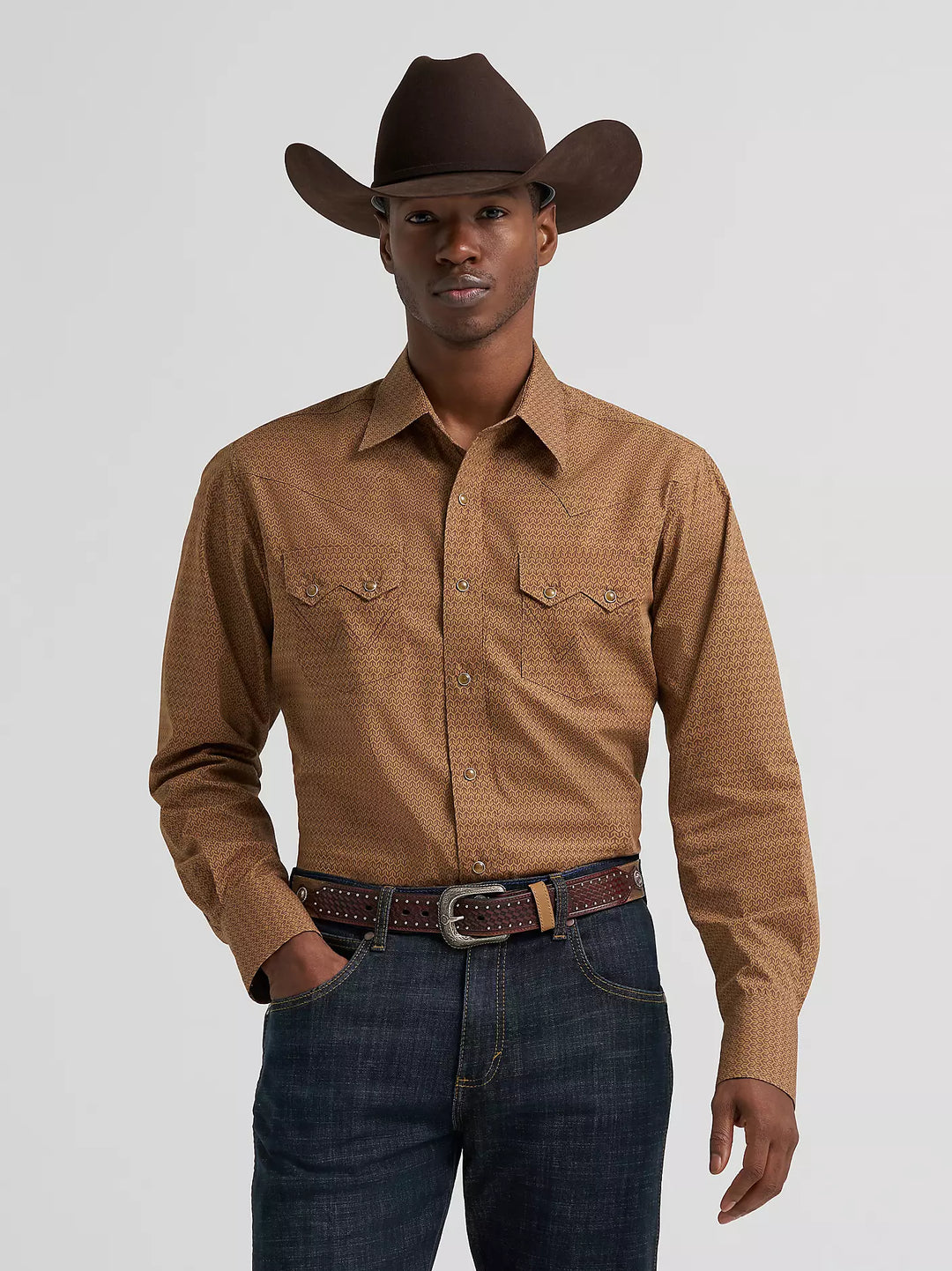Men's Wrangler Retro® Long Sleeve Sawtooth Snap Pocket Western Shirt - 112385599