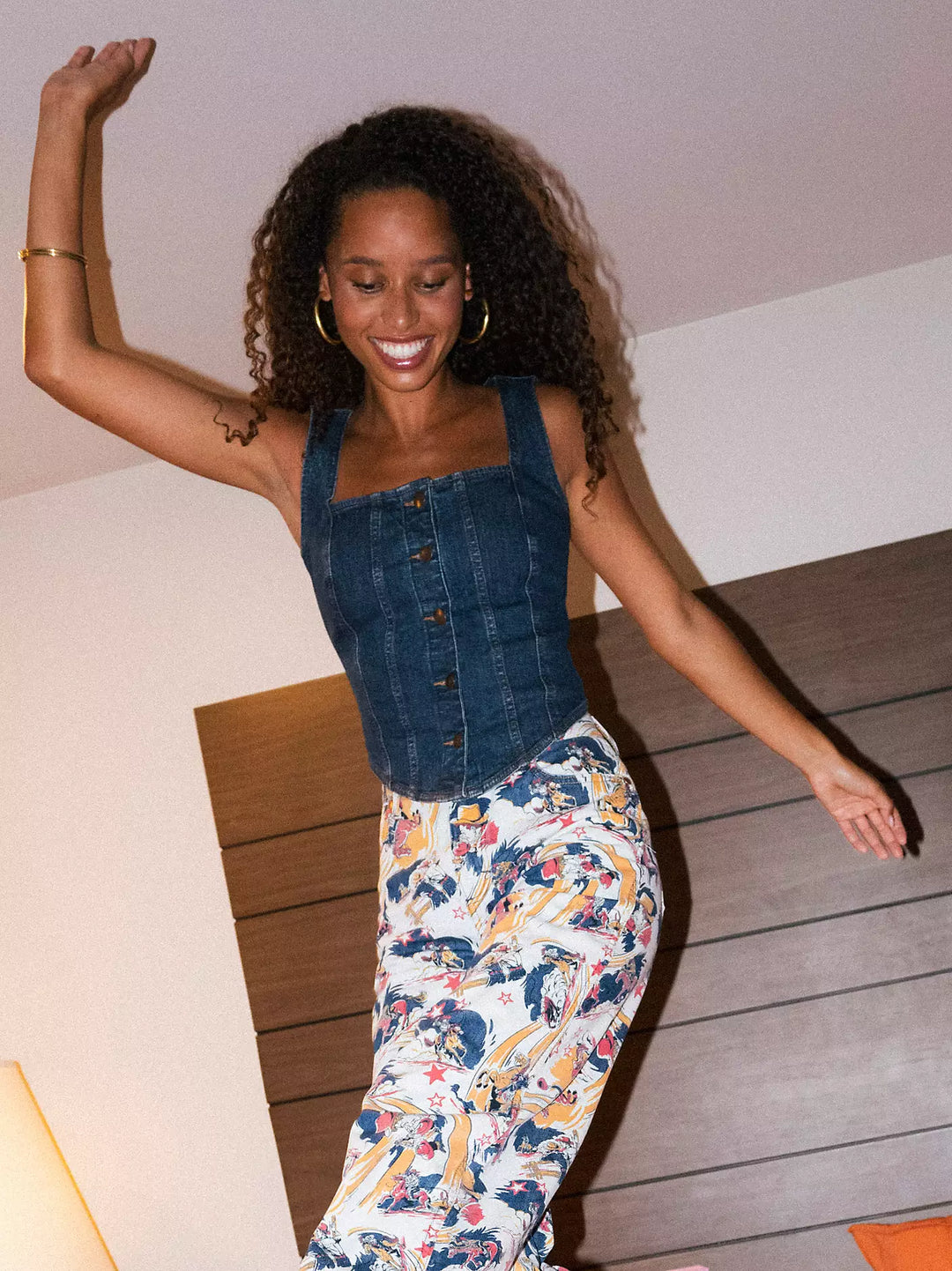 Ladies Wrangler Bustier Denim Vest - 112385709