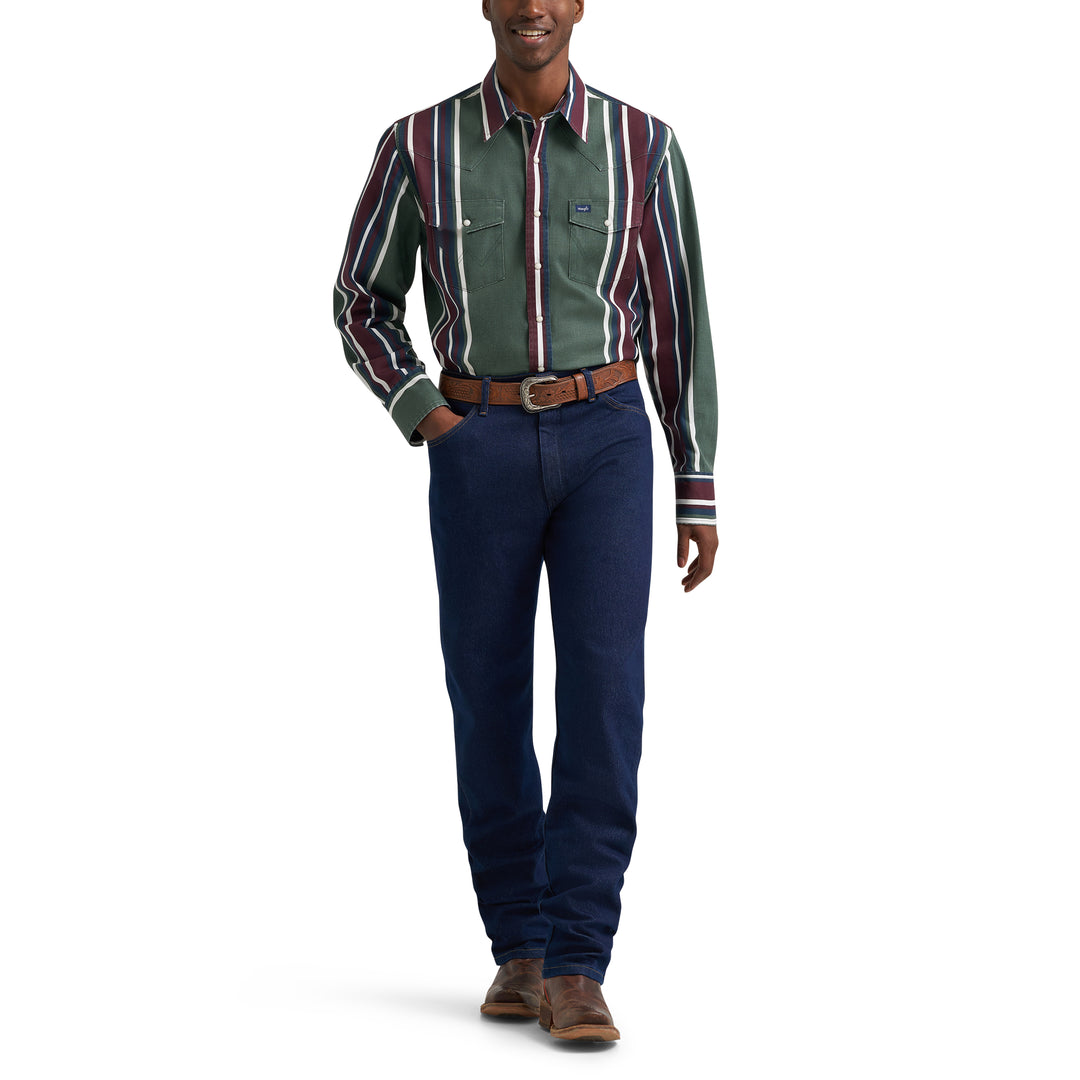 Men's Wrangler Vintage-Inspired Brushpopper Western Snap Workshirt - 112385788