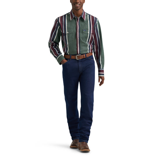 Men's Wrangler Vintage-Inspired Brushpopper Western Snap Workshirt - 112385788