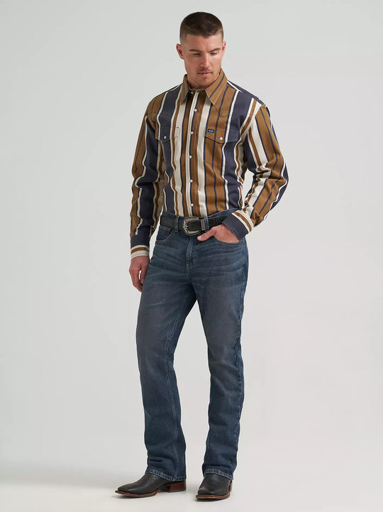 Men's Wrangler Vintage-Inspired Brushpopper Western Snap Workshirt - 112385789