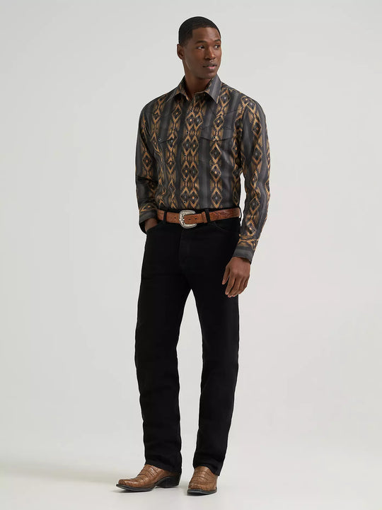 Men's Wrangler Checotah® Long Sleeve Western Snap Printed Shirt - 112385791
