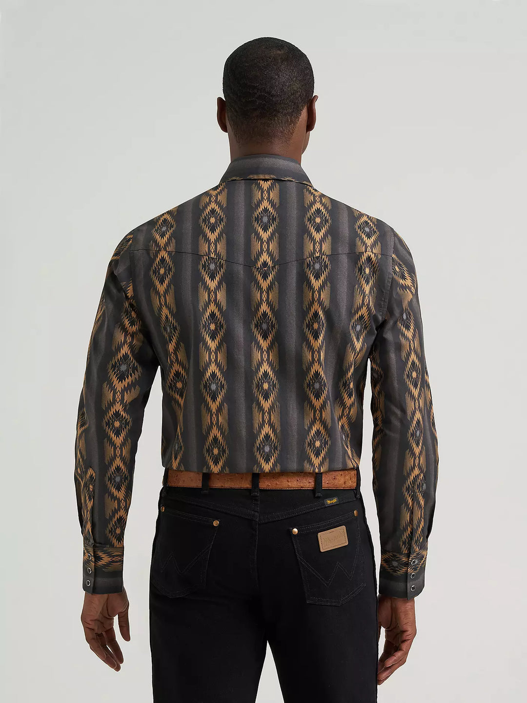 Men's Wrangler Checotah® Long Sleeve Western Snap Printed Shirt - 112385791