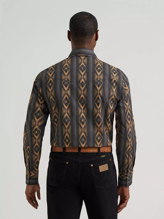 Men's Wrangler Checotah® Long Sleeve Western Snap Printed Shirt - 112385791